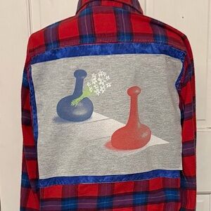 Hollister Red and Blue Plaid Casual Button Down Shirt